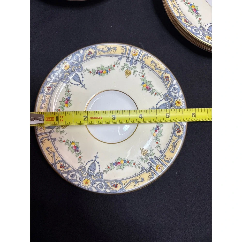 Royal Worcester Marquis Saucers Set‎ (12) Floral Design Fine Bone China England